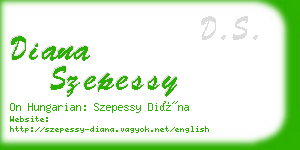 diana szepessy business card